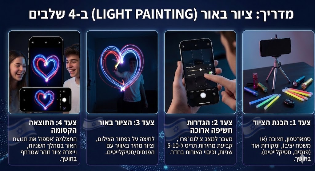 עיתון ילדים - אור - חלק ב׳ (מתקדמים) - light painting